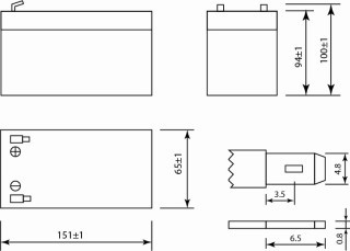 Аккумулятор General Security GSL7.2-12 (вид 1) Аккумулятор General Security GSL7.2-12 (фото, вид 1)