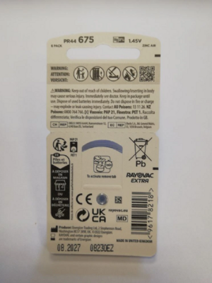 ������� ������� Rayovac Extra ZA675 (����, ��� 1)