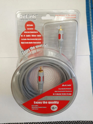 Кабель DeLink 1RCA-1RCA 10 m (вид 1) Кабель DeLink 1RCA-1RCA 10 m (фото, вид 1)